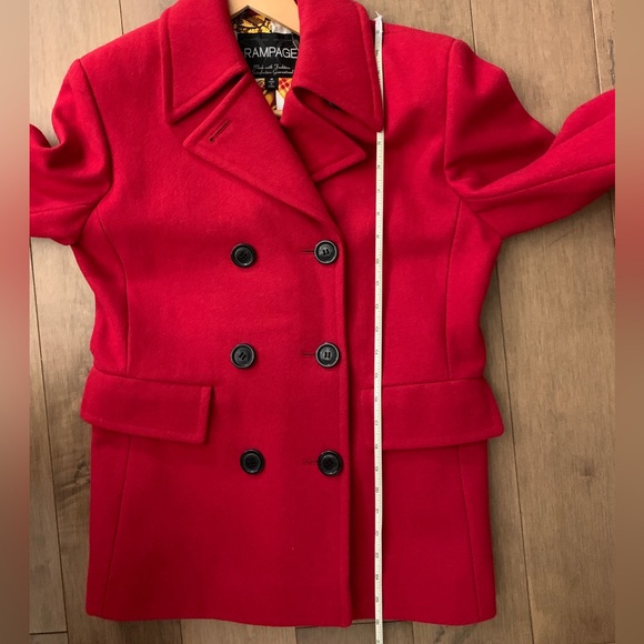 Red wool peacoat coat - fall 2023 pop of red trend! - Picture 8 of 10